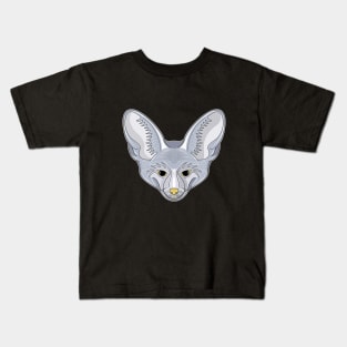 cute silver bat eared fox face Kids T-Shirt